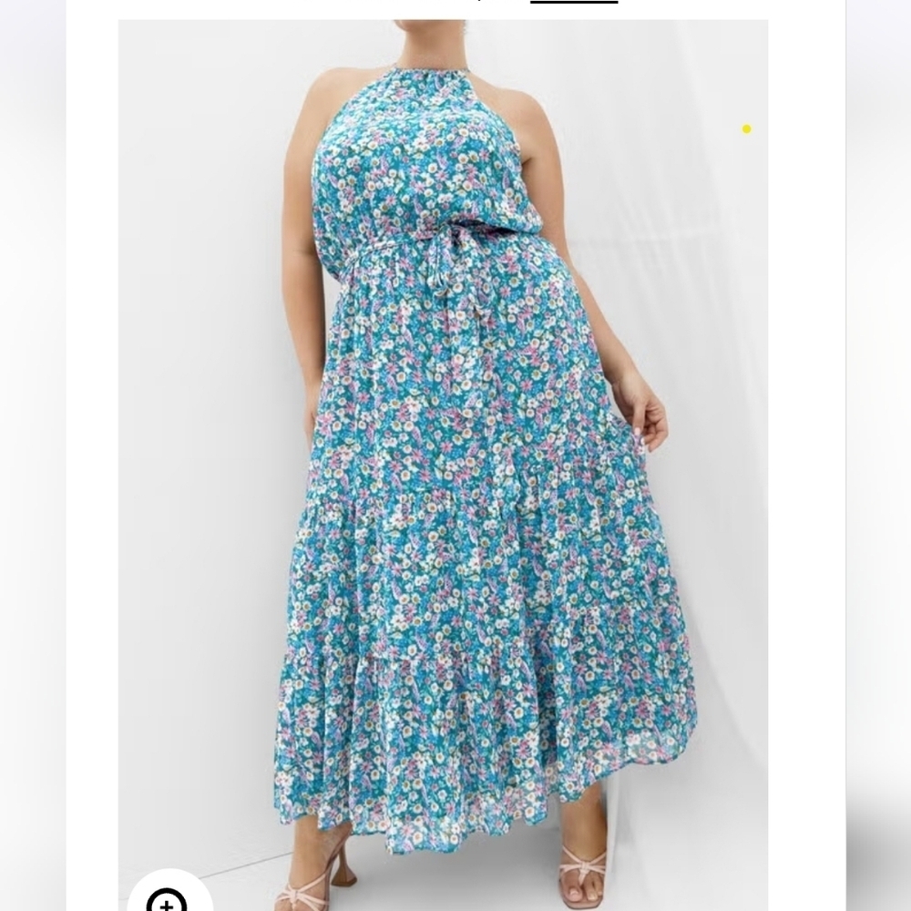 NWT City Chic Lydia Floral Teal Maxi Dress Size 16